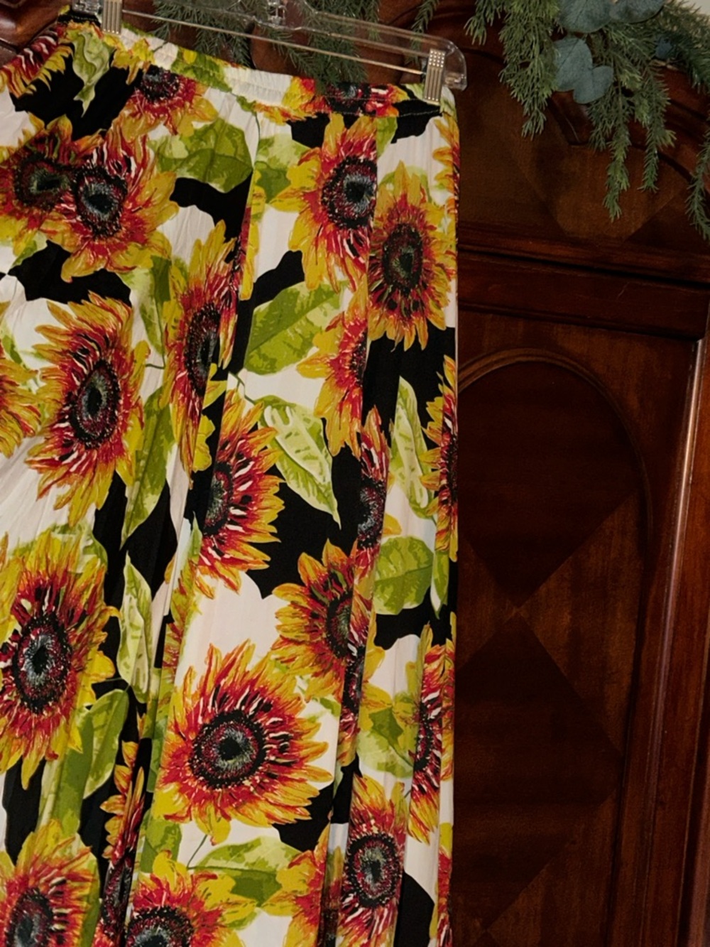 Sunflower Floral Maxi Skirt - Yellow & Black - Picture 3 of 5